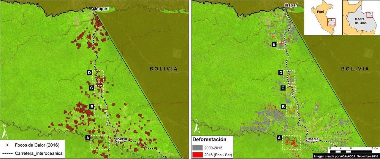 Imagen: MAAP Datos: UMD/GLAD, Hansen/UMD/Google/USGS/NASA, USGS/NASA, INPE