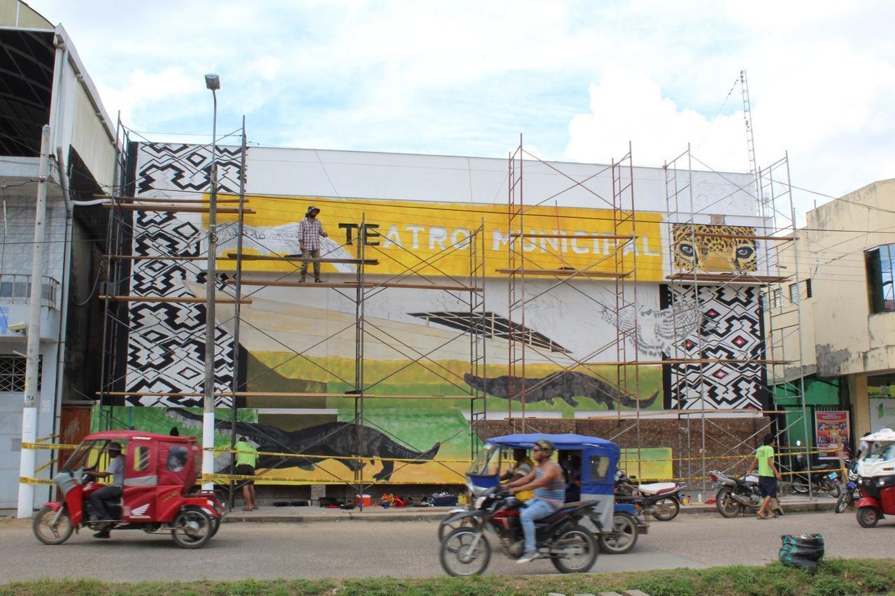 Avance de la facha del Teatro Municipal de Tambopata. Fuente: Facebook Alek Arora.