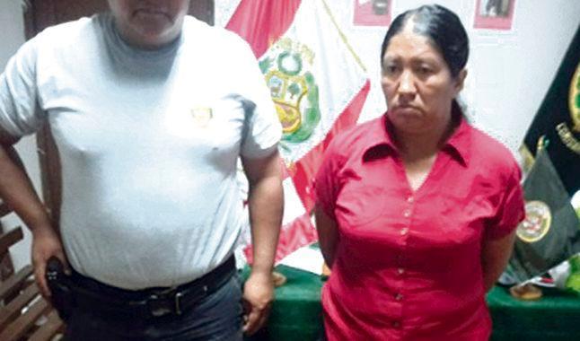Al momento de ser detenida, Gloria Palma caminaba con actitud sospechosa frente a una oficina bancaria. Foto: PNP.
