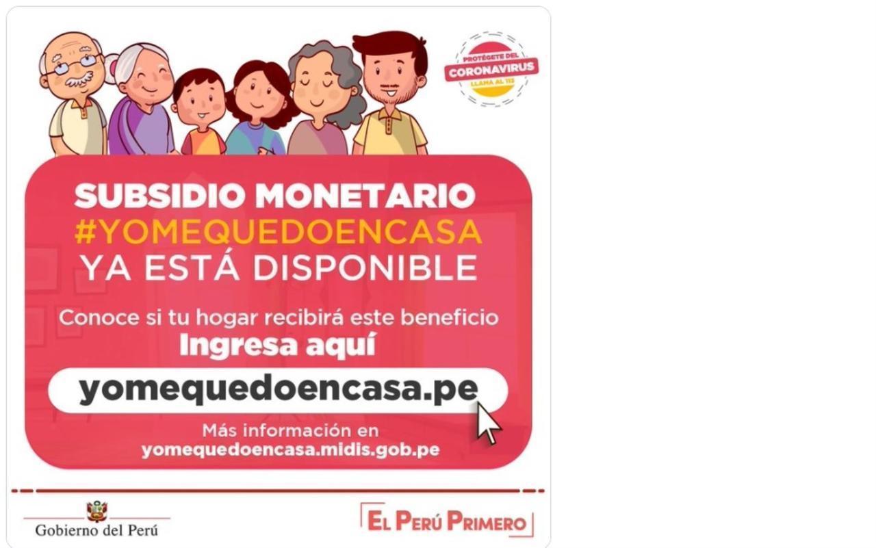 Fechas y lugares para cobrar bono de S/380 aparecerán de manera progresiva en la plataforma ‘Yo me quedo en casa’