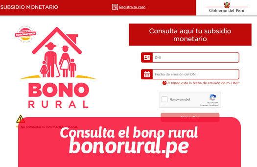 Bono Rural: Conoce si eres beneficiario del subsidio de S/760