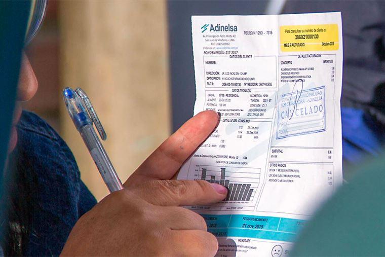 Osinergmin publicó lista de beneficiarios del Bono Electricidad