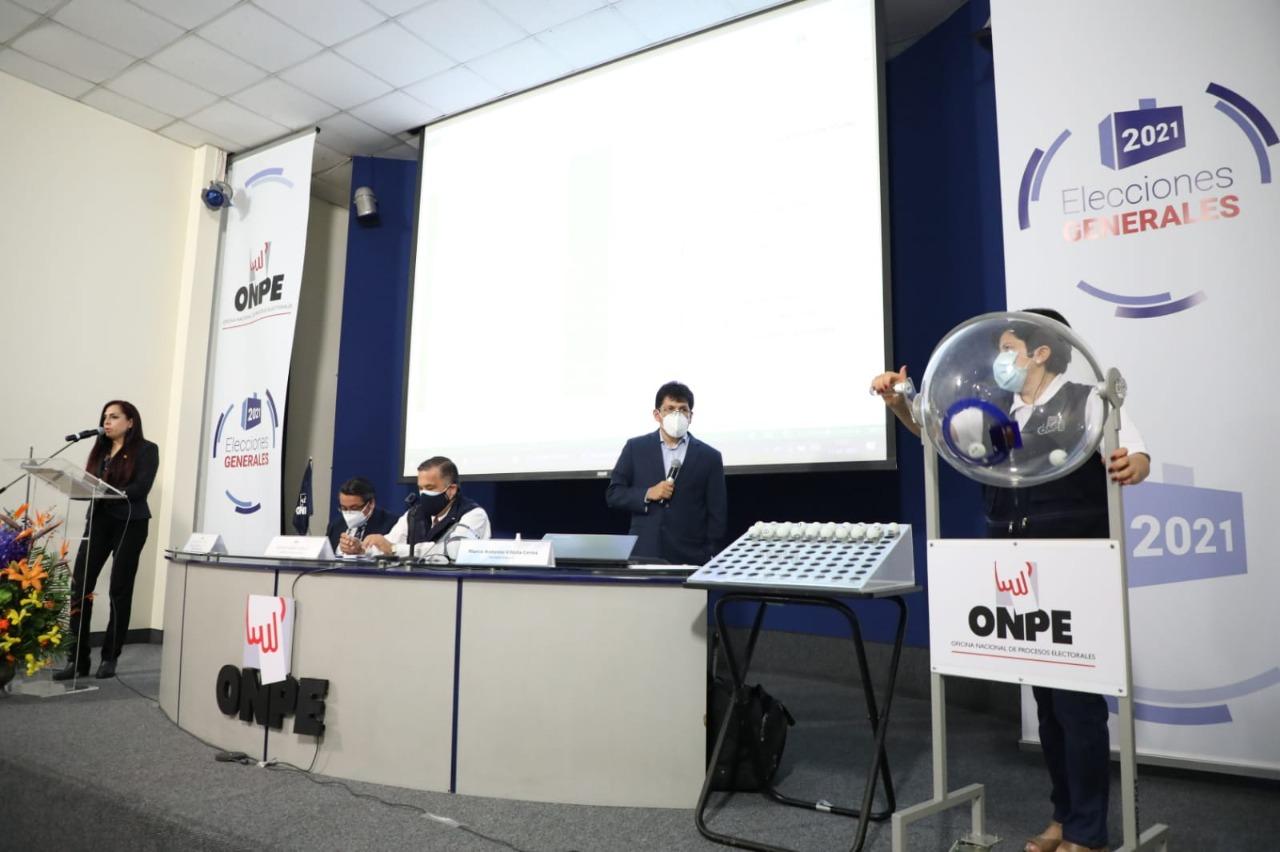 ONPE determinó por sorteo ubicación de las organizaciones políticas en las cédulas de sufragio