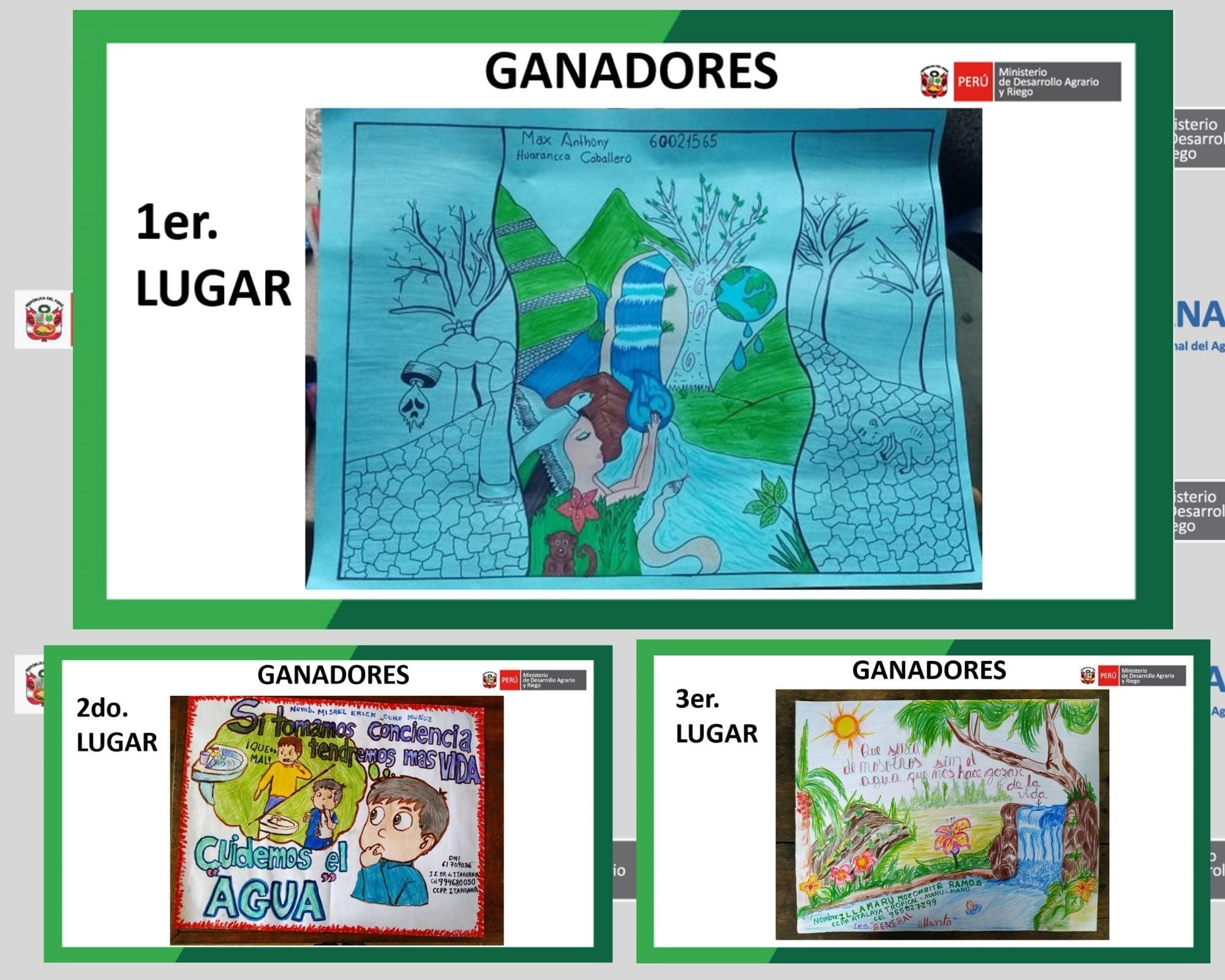 Autoridad Nacional del Agua anuncia ganadores del I Concurso cartel "Cuidar el agua es cuidarte"