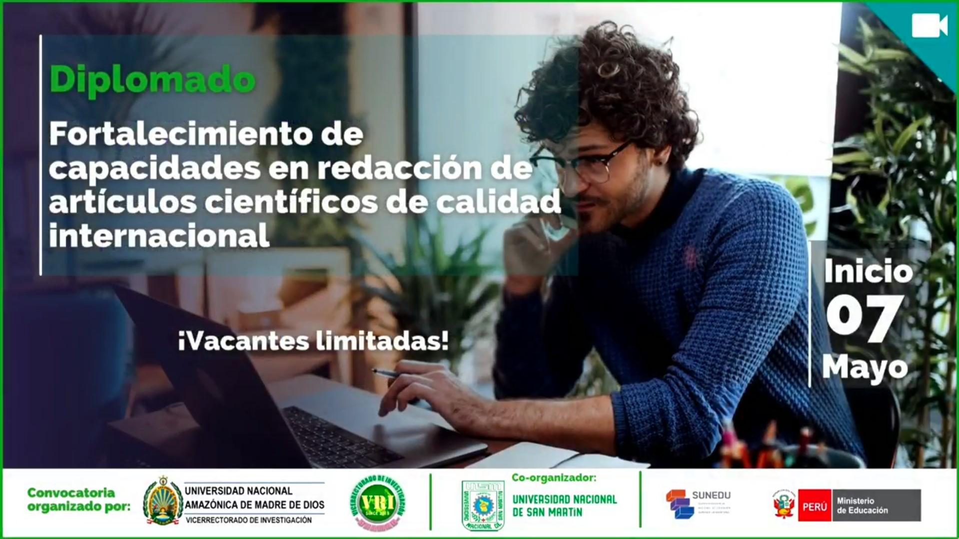 UNAMAD capacitará a docentes en redacción de artículos científicos