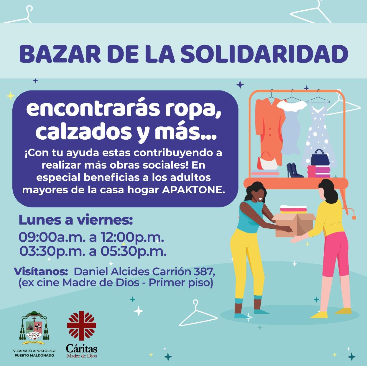 Cáritas Madre de Dios reactiva “Bazar de la Solidaridad” para apoyar obras sociales en la región