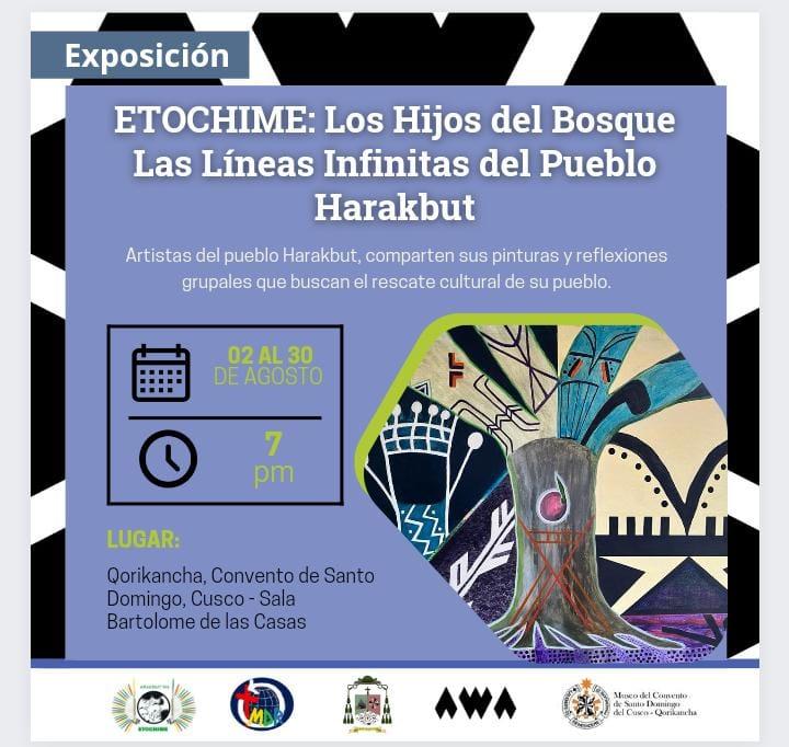 Artistas del pueblo Harakbut comparten sus pinturas y reflexiones en Cusco