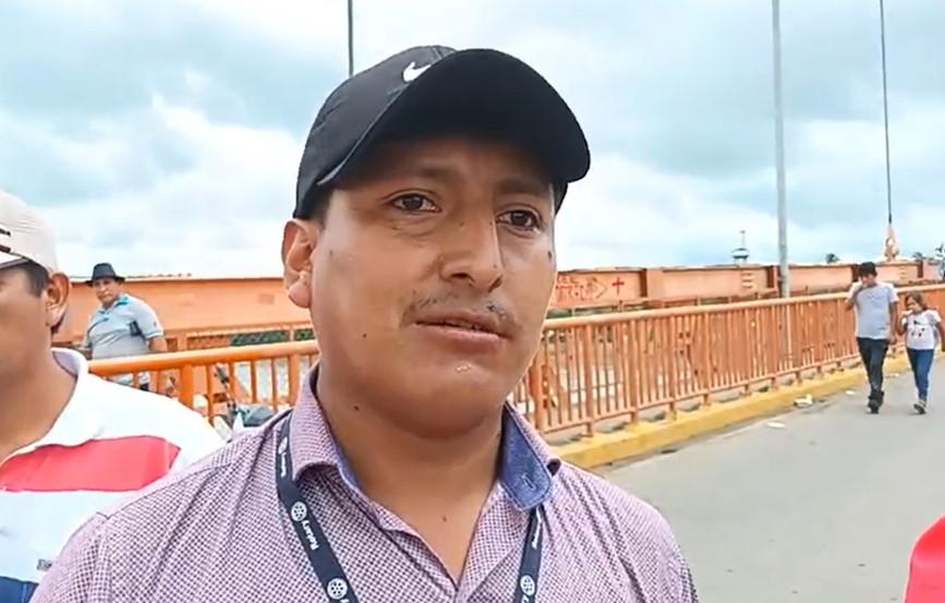 Elvis Vilca, presidente del comité de lucha. Imagen: Radio Madre de Dios
